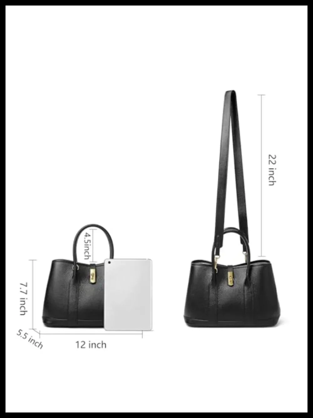 Leather Top Handle Satchel Tote Bag for Women with Detachable Strap